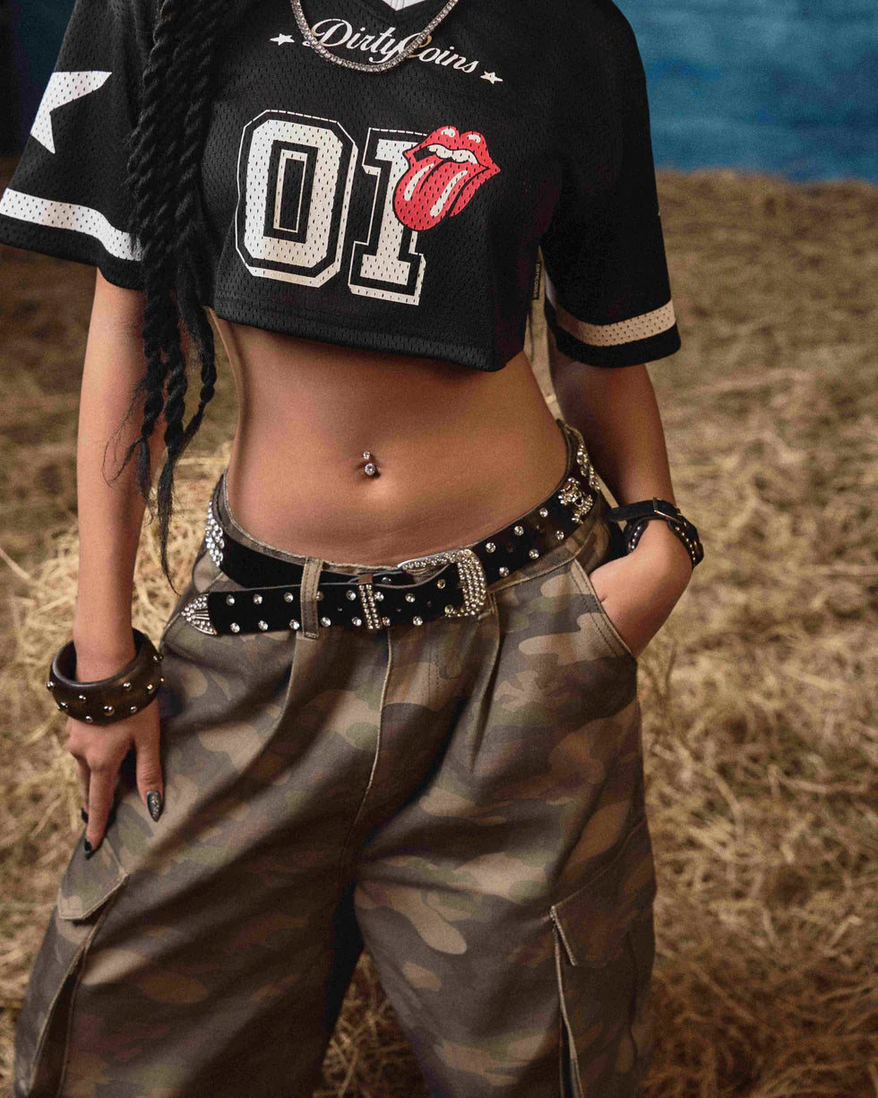 Rolling Stones Jersey Crop Top