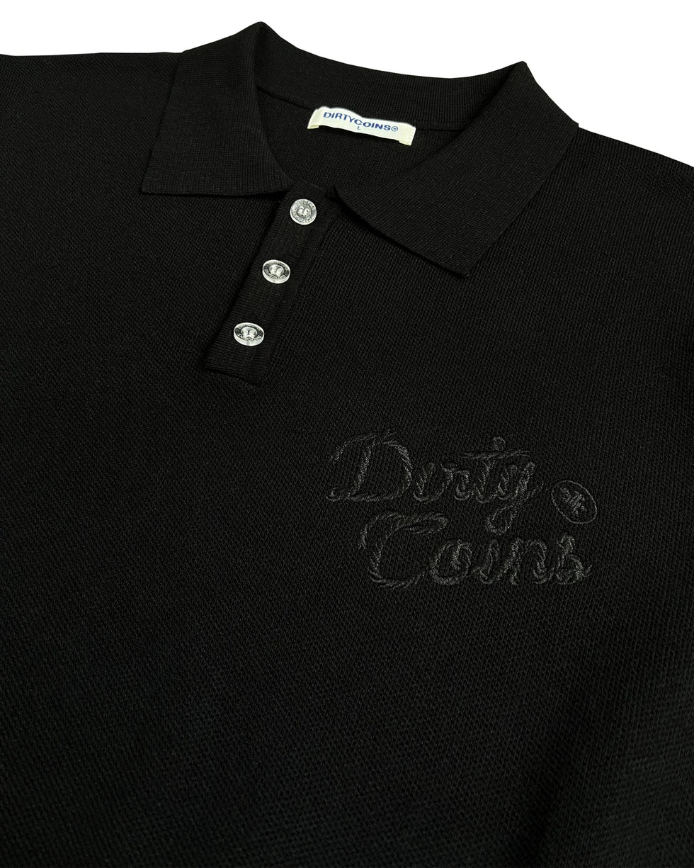 Knitted Polo Embroidery Black