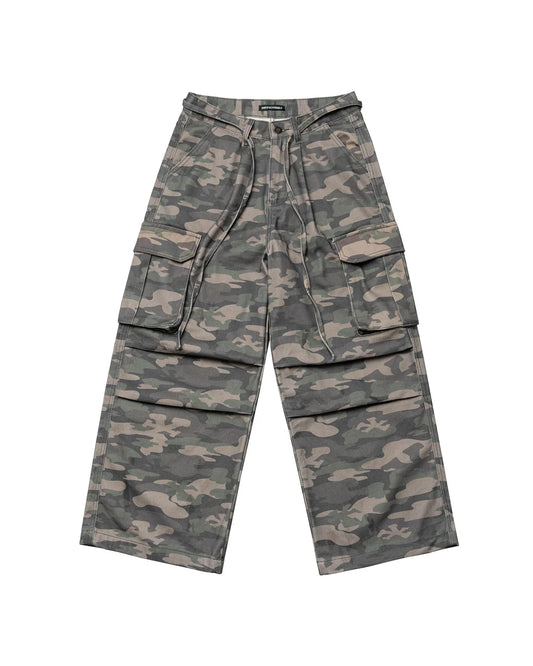 Drawstring Camo Denim