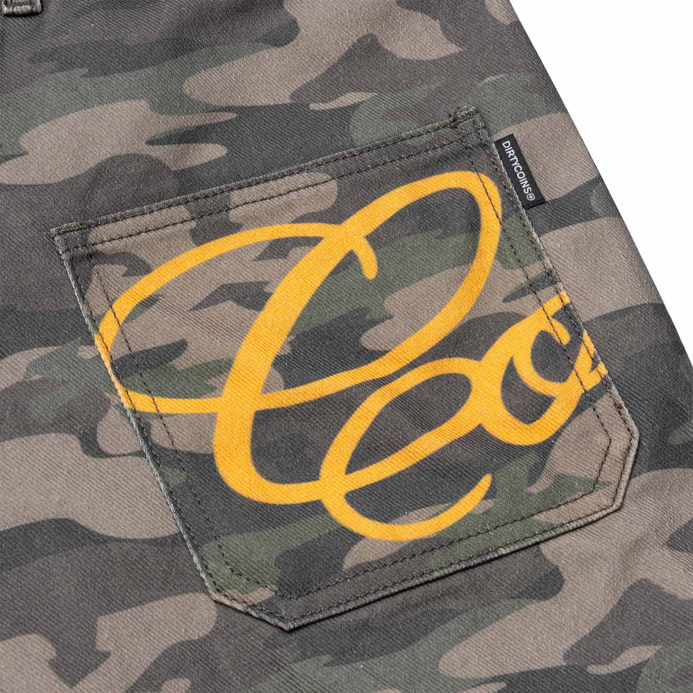 Drawstring Camo Denim