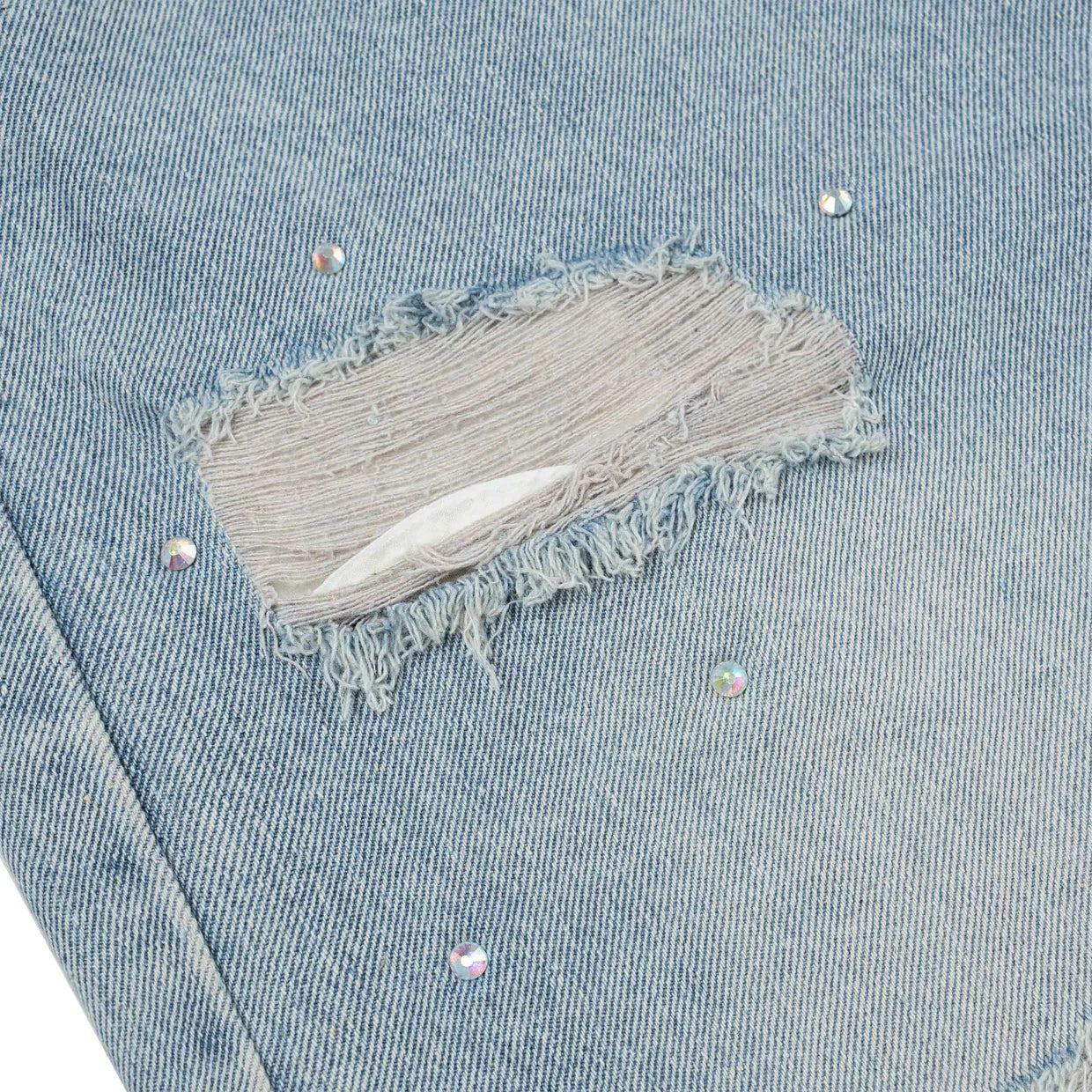 Denim Studded Shorts