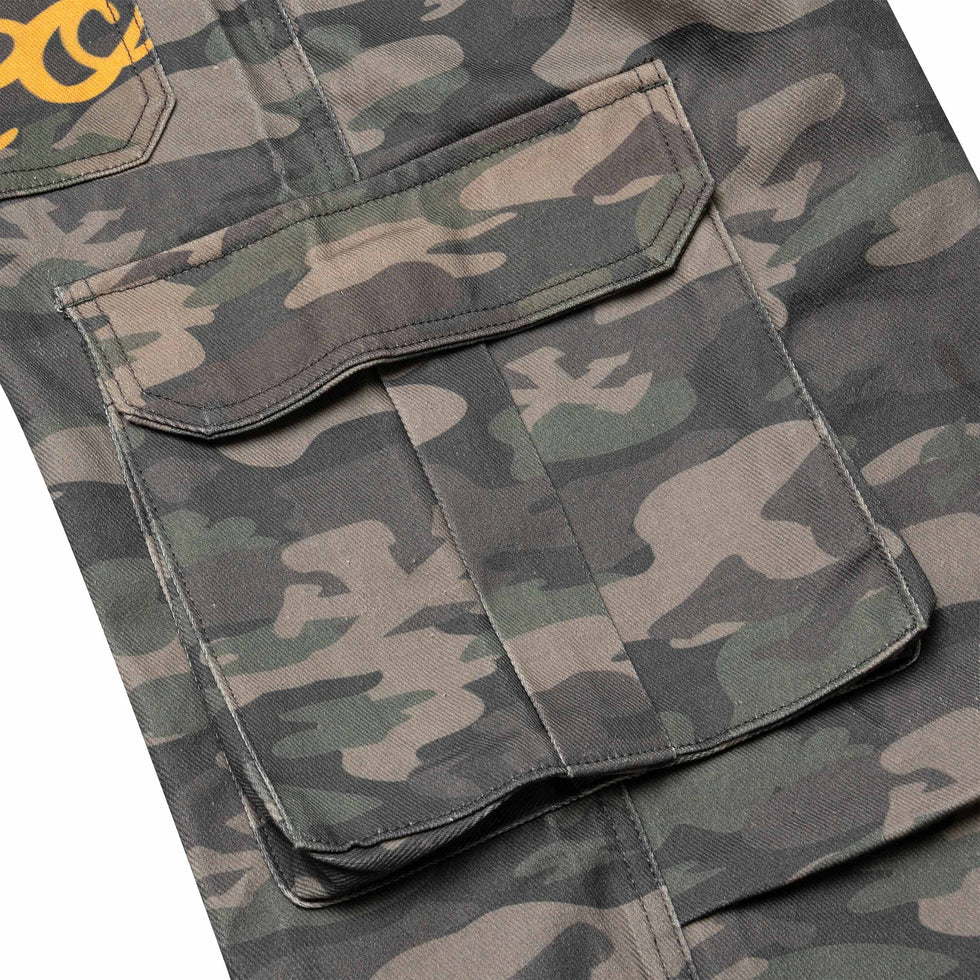 Drawstring Camo Denim