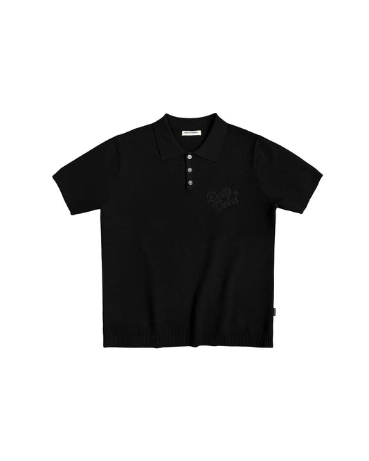 Knitted Polo Embroidery Black