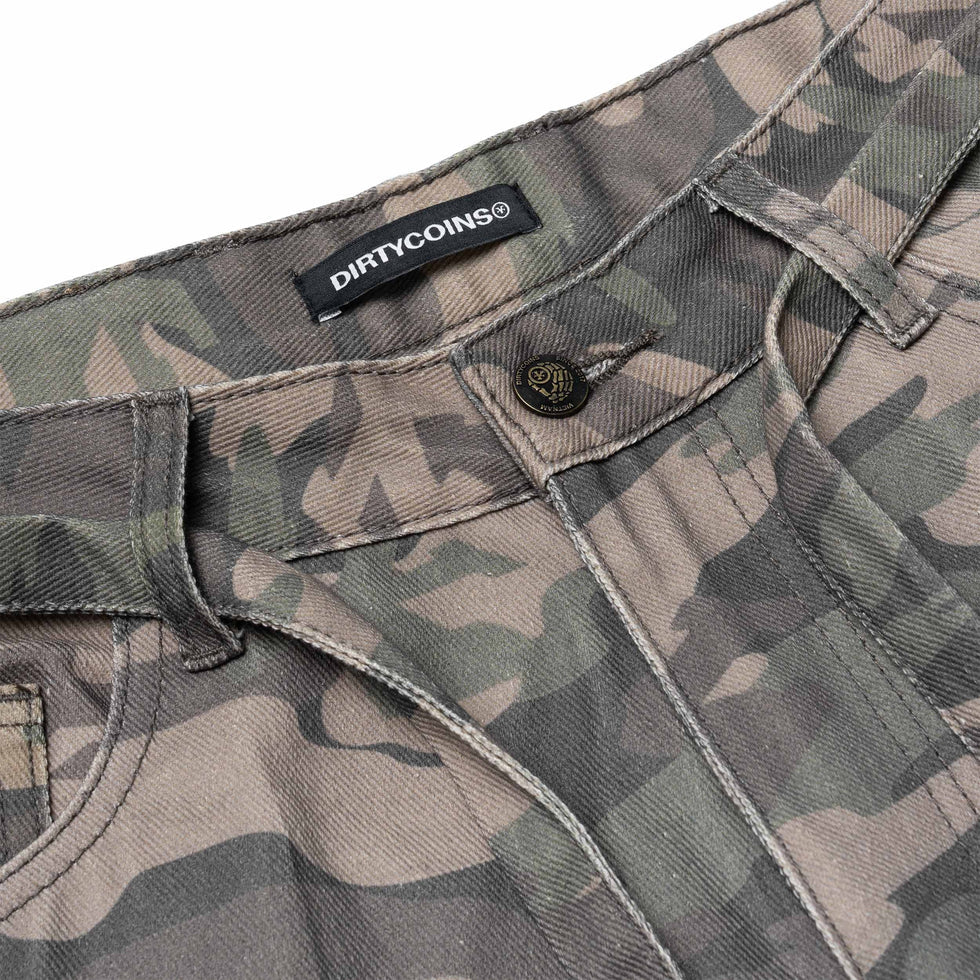 Drawstring Camo Denim
