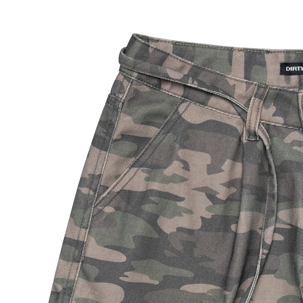 Drawstring Camo Denim