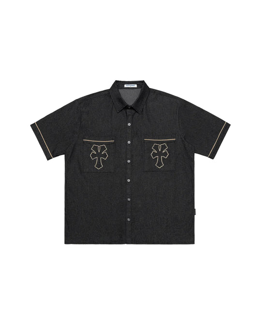 Embroidered "Y" Denim Shirt